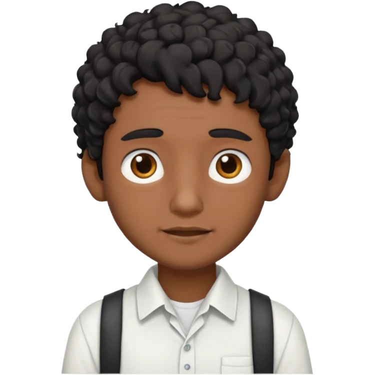 a skinny guy thats Indian and a tall aswell and has a school shirt on and a bit more dark skin and also has curly hair a tiny bit emoji
