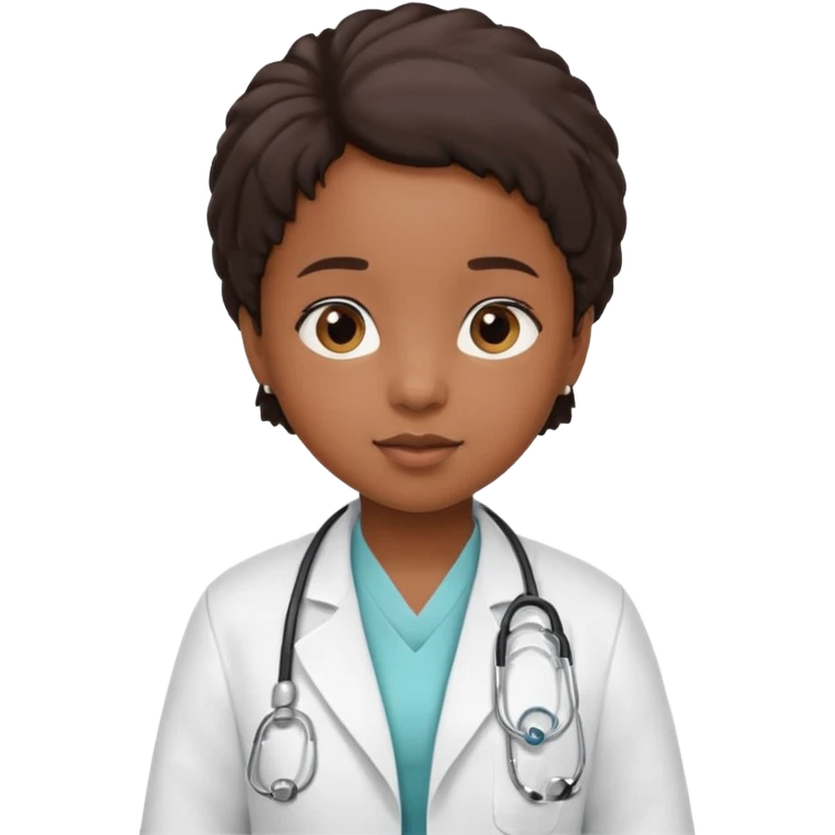 black female little child doctor emoji