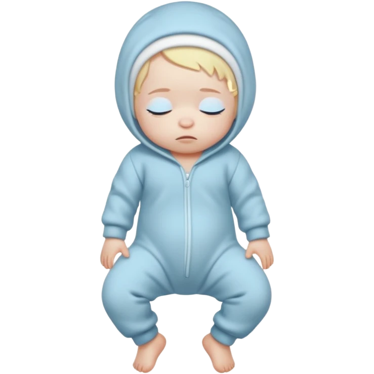 High resolution of   realistic full body sleepy baby distorted , no extra hybrid emoji
