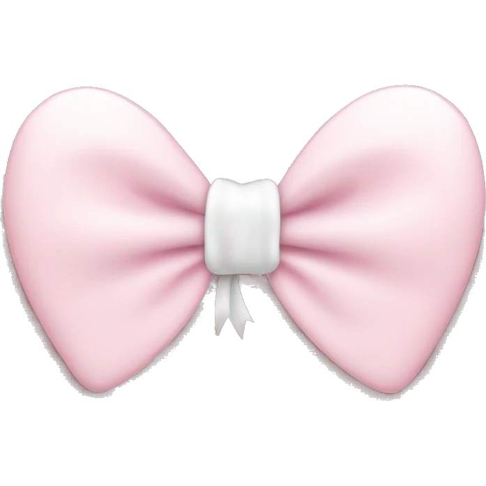 Pastel pink heart with white bow emoji