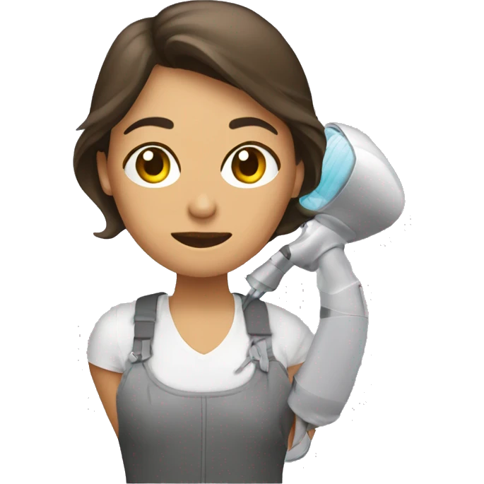 Mujer usando secador  emoji