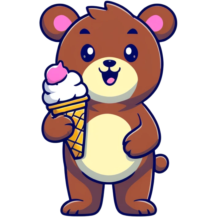 bear eating ice cream emoji