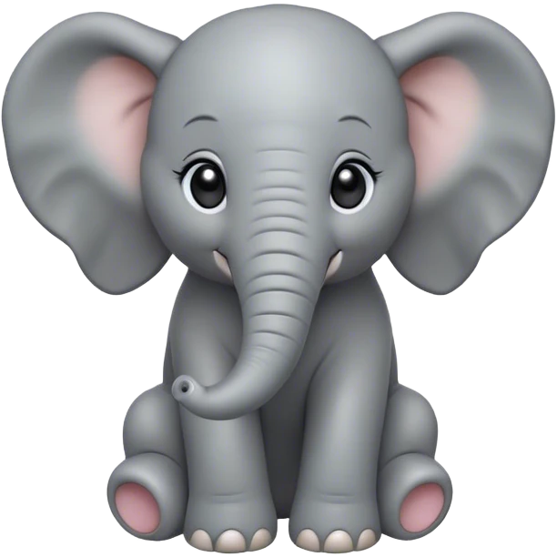 Cinematic Noble Baby Elephant Portrait Emoji, Poised and regal, with a tiny, endearing build and a soft, smooth gray hide, delicate floppy ears and a small, curious trunk, deep-set soulful eyes, Simplified yet sharp and sophisticated features, highly detailed, glowing with a gentle, dignified glow, high shine, intelligent and adorable, stylized with an air of miniature majesty, focused and attentive, soft glowing outline, capturing the essence of a watchful and confident little elephant, so majestic it feels as though it could toddle out of the screen with effortless authority! emoji