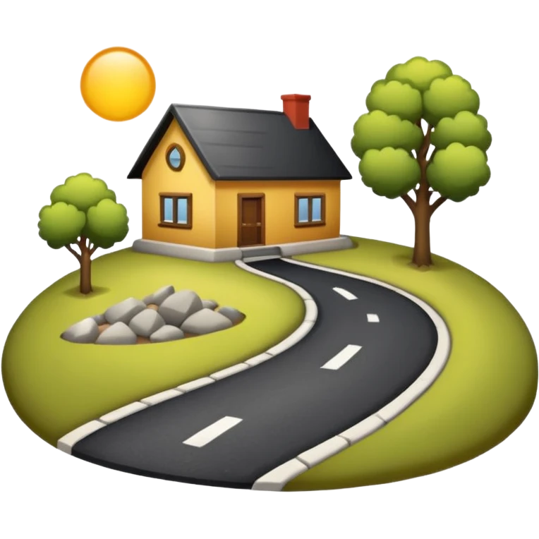 small road with home emoji