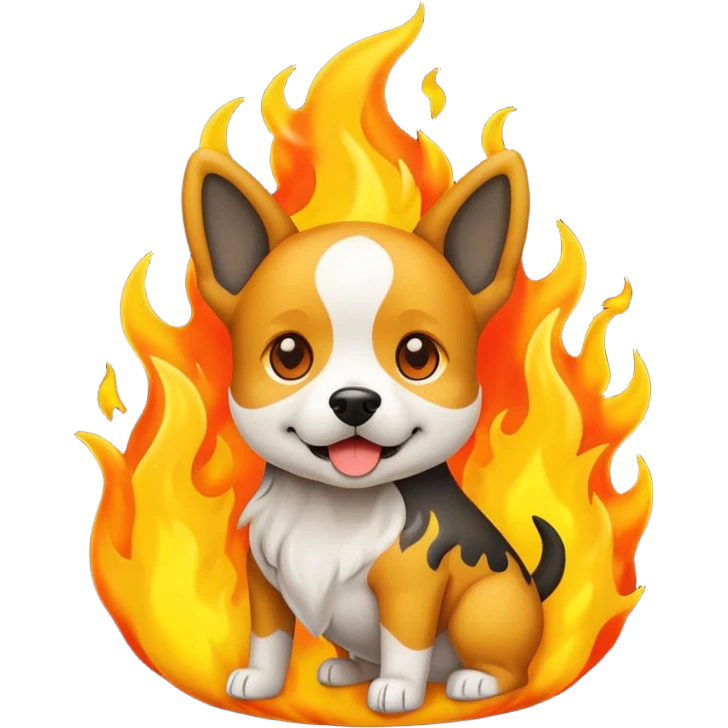 ワンちゃんが燃える emoji