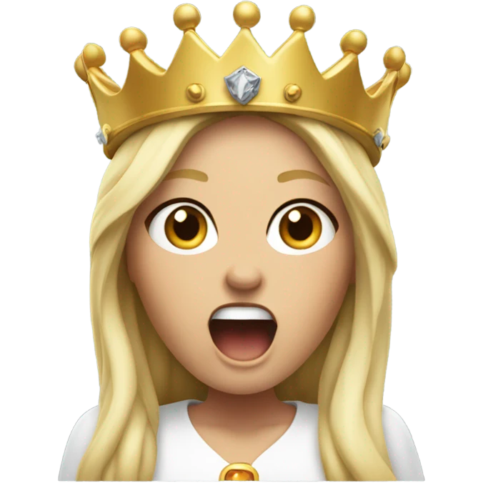 Heidi with crown screaming angrily  emoji