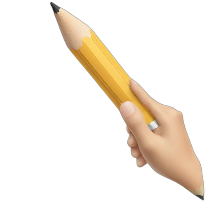 hand illustrating the future with a pencil emoji