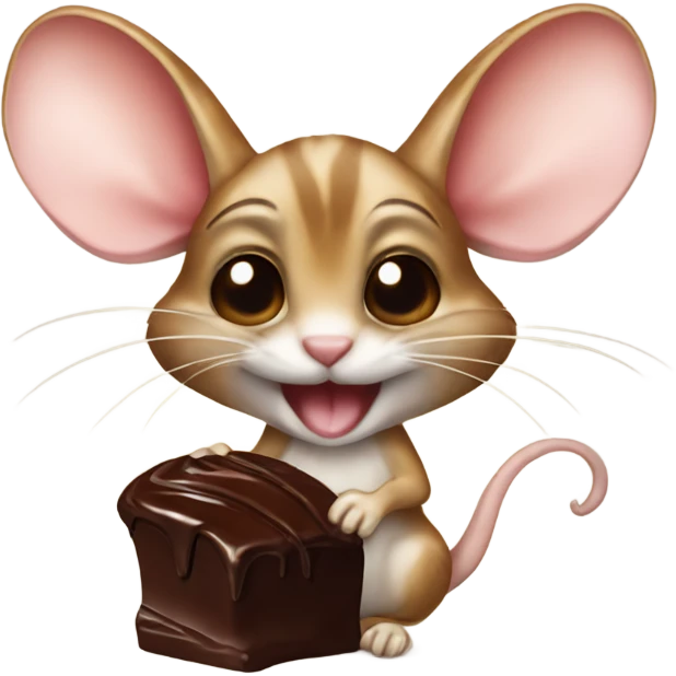 A jerboa with chocolate in a paw emoji