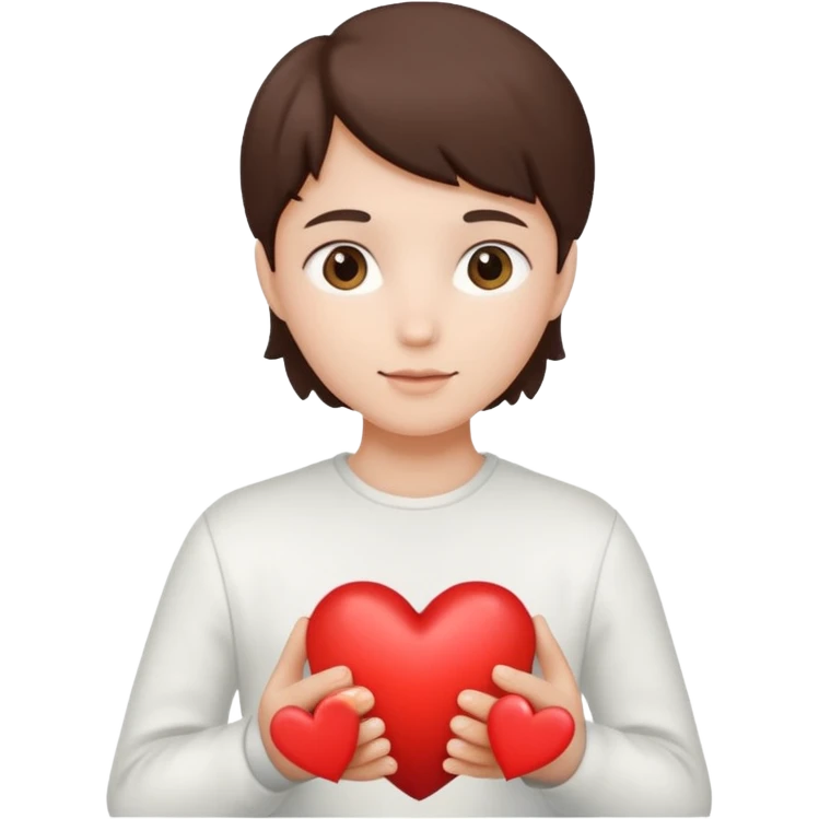 White autumn heart in a hand emoji