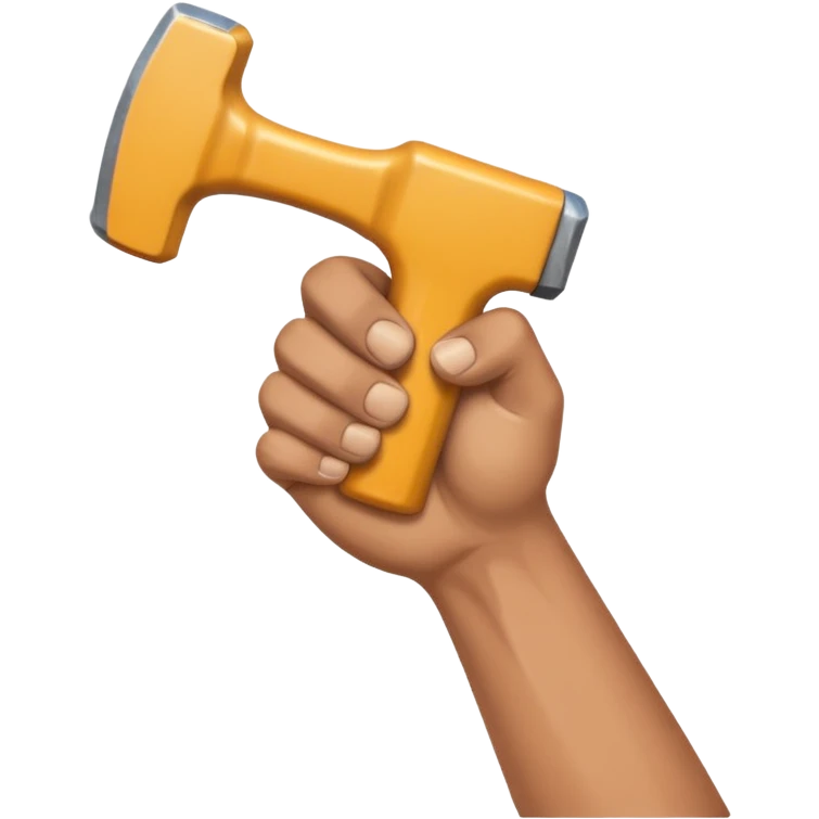 hand holdimng a hammer emoji