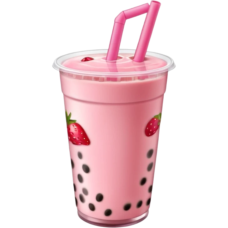 strawberry boba milk tea emoji