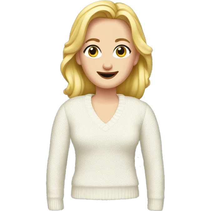 Angela Kinsey white sweater emoji