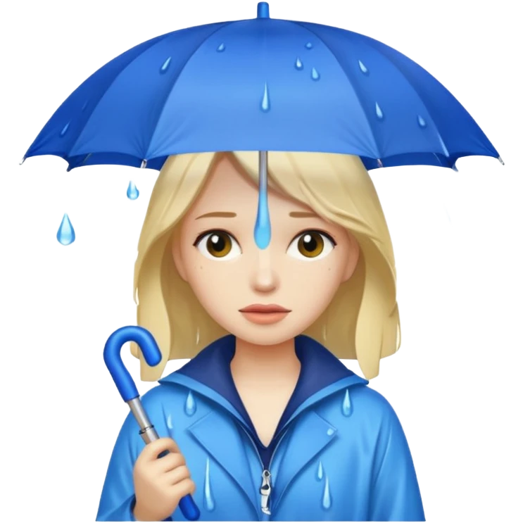 People getting wet (umbrella, dripping hair) emoji