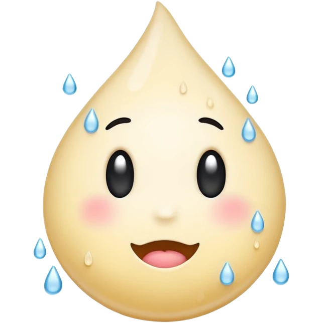 sweat droplets emoji with white milk-colored droplets instead of blue, simple and clean emoji