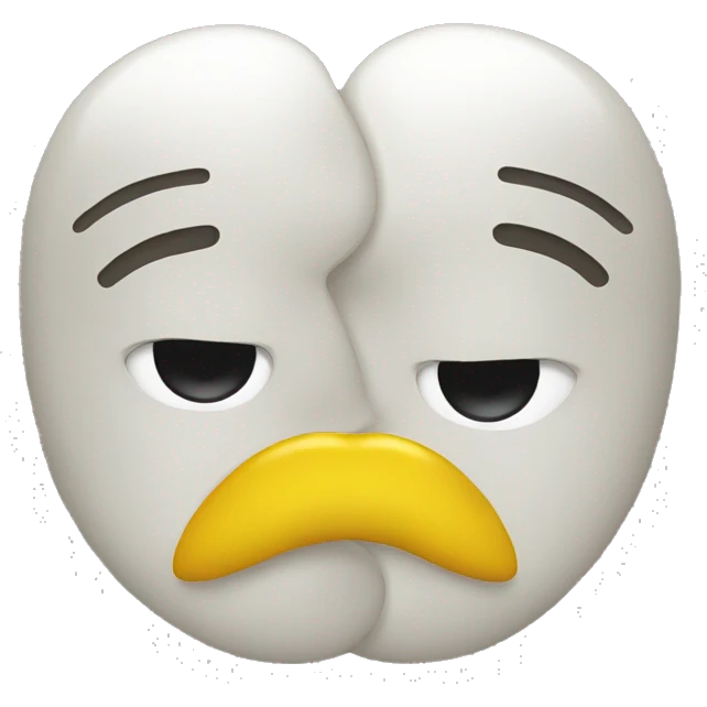 kissing emoji with yellow bone in its mouth emoji