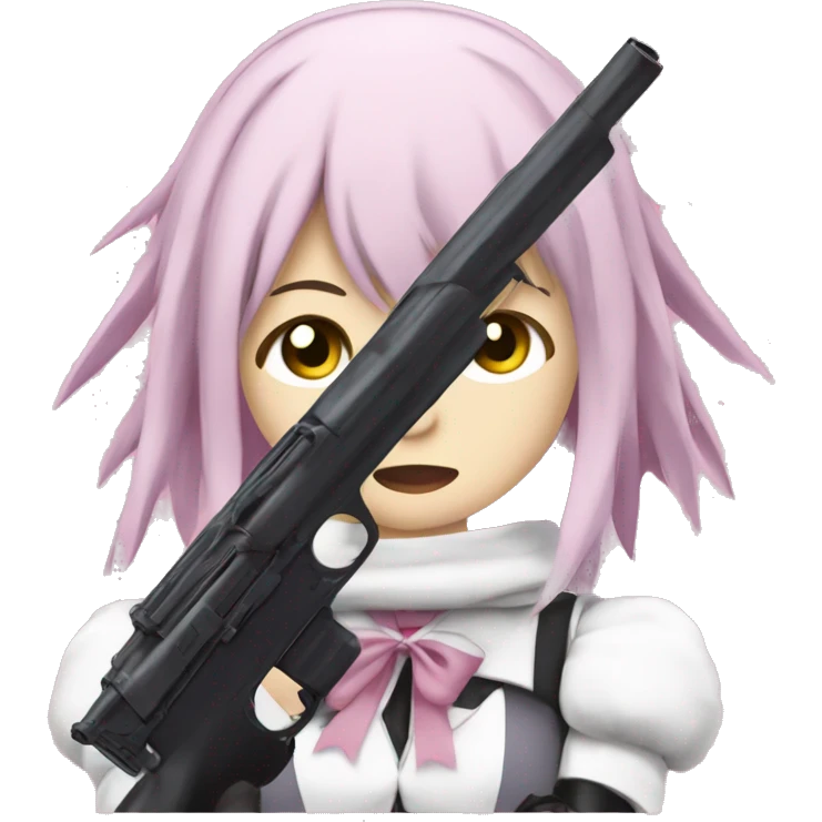 Homura from Madoka with a gun  emoji