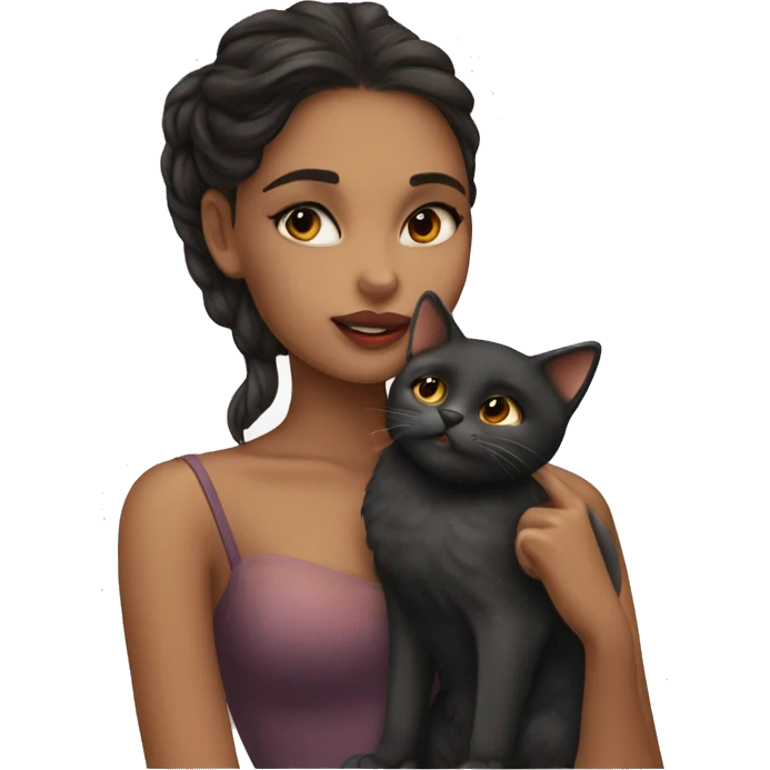 hot brunettw girl kiss cat emoji