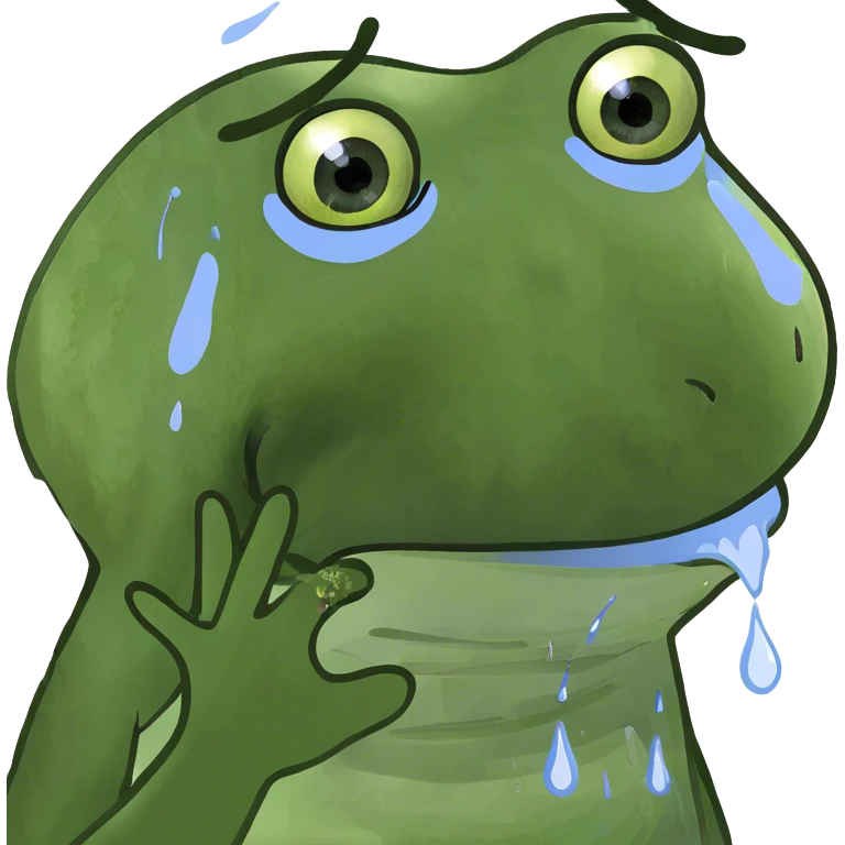 crying frog with tears😭 emoji