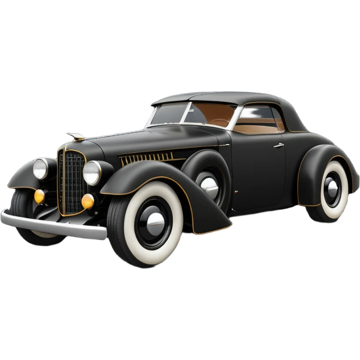  the animated series Batmobile loosely based on 1936 cord 812 (flat long square body edge lines) stealthy understated rat rod  emoji