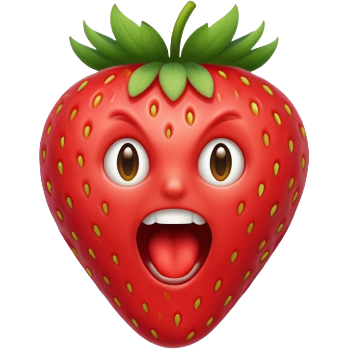 Yelling strawberry  emoji