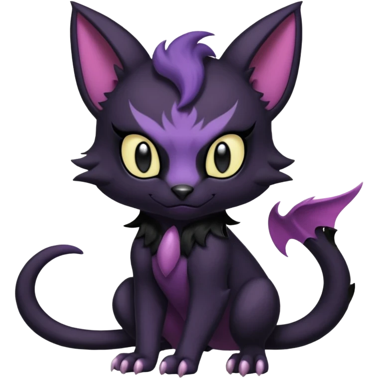 Black batty vampiric scary spooky dark dusky gloomy cute handsome beautiful pretty Liepard-Noibat-Delcatty-Pokémon-fusion emoji