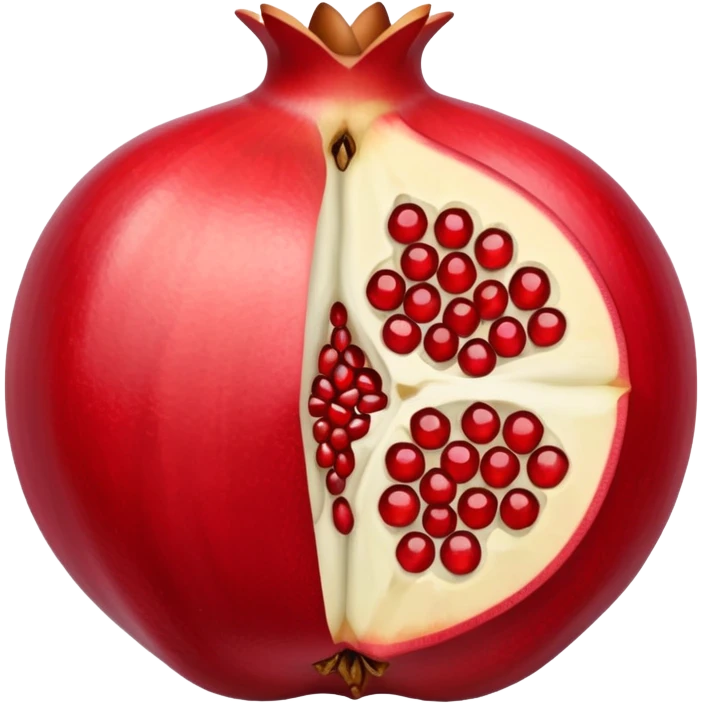Opened pomegranate from middle into 4 direction  emoji