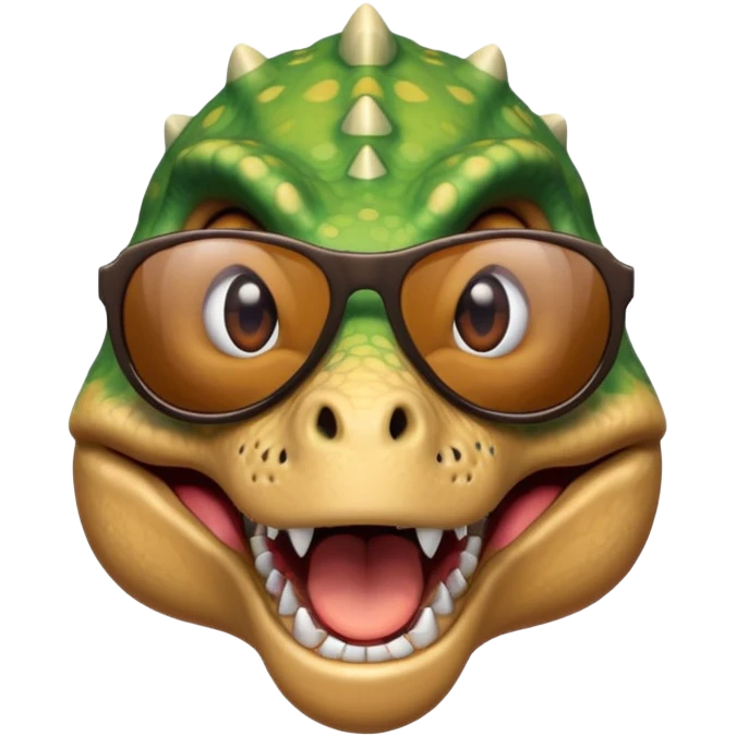 Shocked Dinosaur with sunglasses emoji