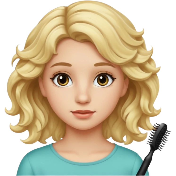 wawy haired blonde teenage girl with mascara emoji