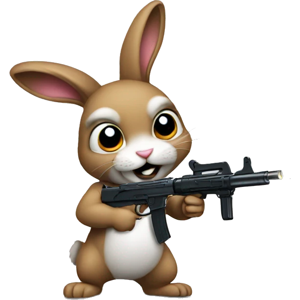 bunny with a gun emoji