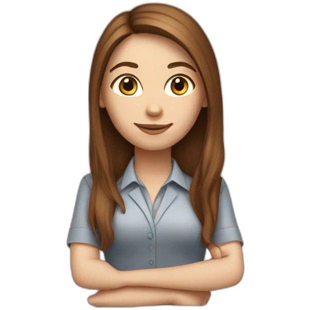 white-girl-with-long-brown-hair-office worker emoji