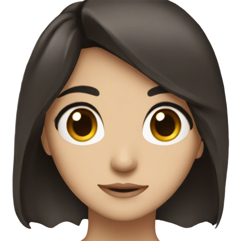 Girl who love anime with dark hair and brown eyes  emoji