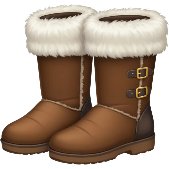 A pair of soft fur boots with contrasting darker cuffs.










 emoji