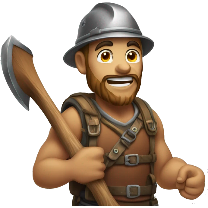 hapy mountainer with axe emoji
