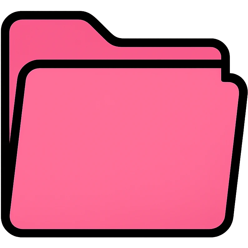 Pink folder icon, simple and clean design with bright pink color emoji