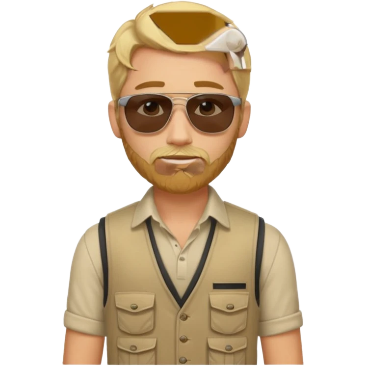male blond long haired agent with short beard in egypt emoji