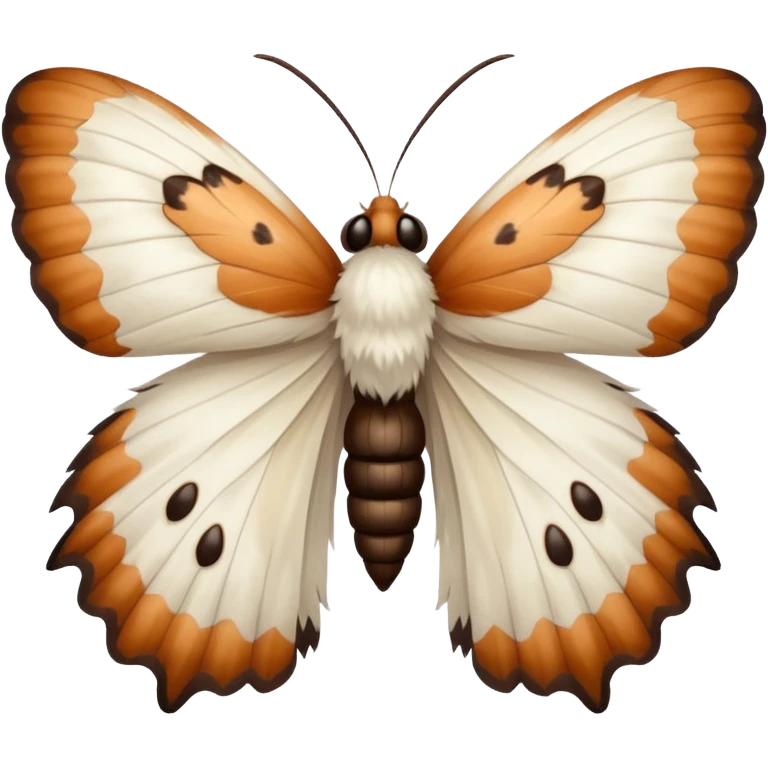 White fluffy moth emoji