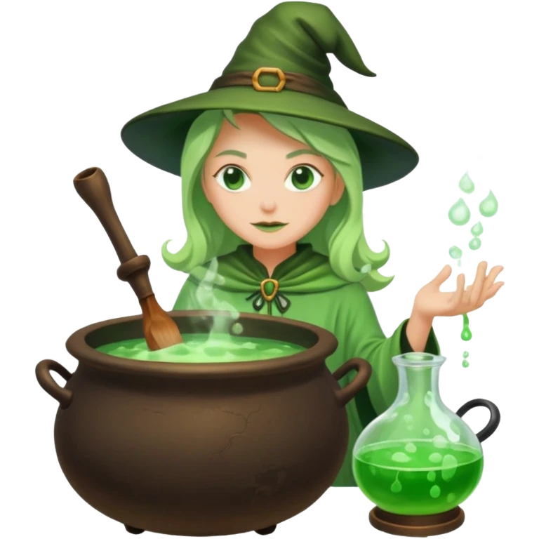 green witch cooking potion emoji