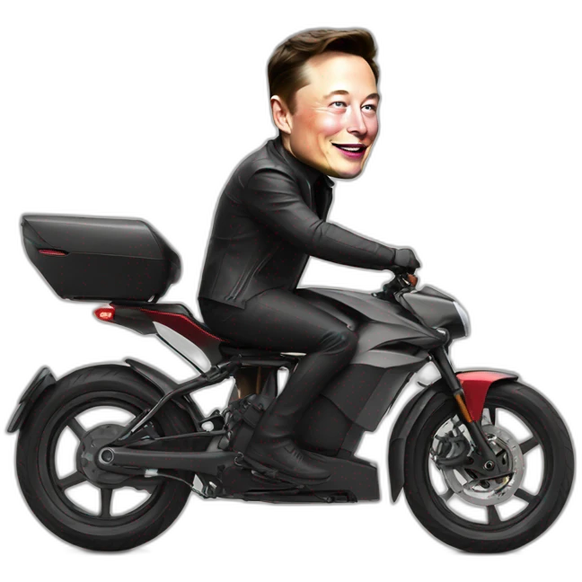 Elon musk on a Tesla bike emoji