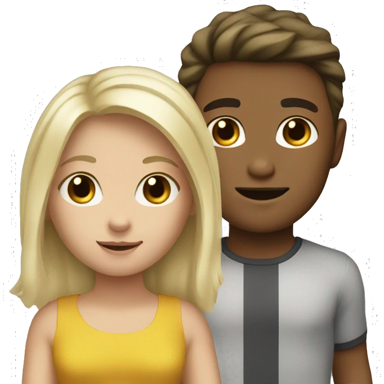 blonde boy brunette girl emoji