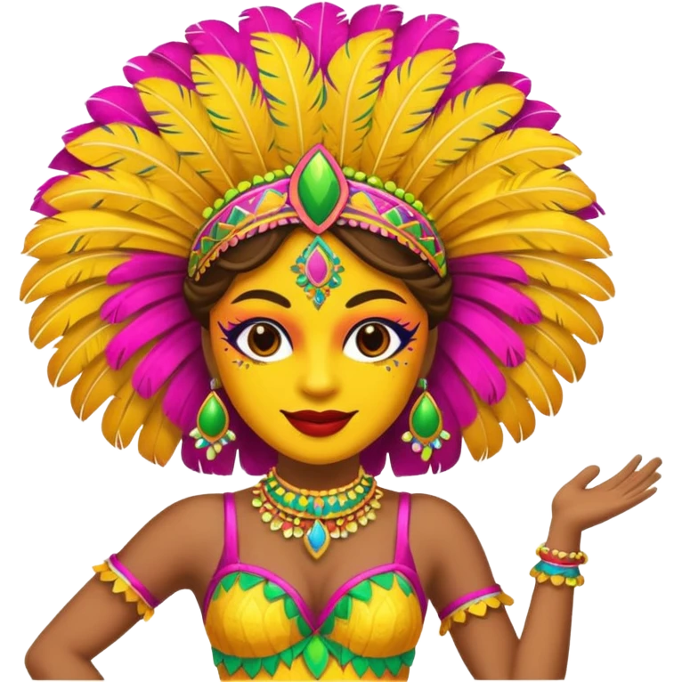 Samba dancer with colorful costume, Rio de Janeiro, emoji style emoji