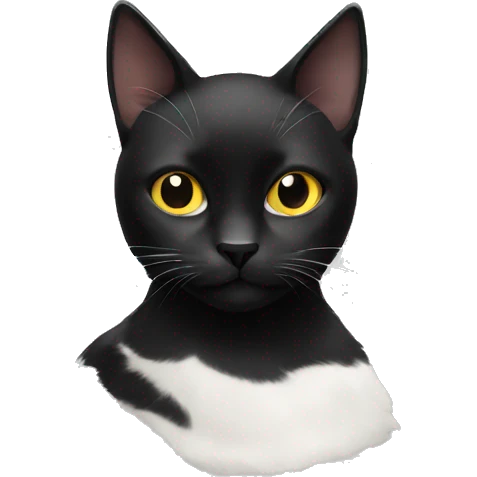 black cat with a black and white cat emoji