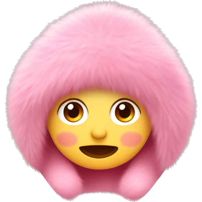 Cute pink fur hat for winter emoji