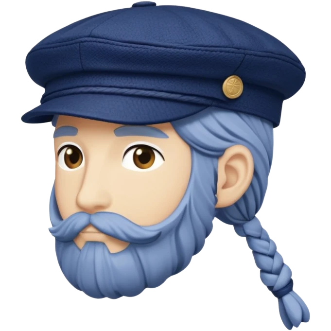 a floating Navy blue Brixton fiddler cap hat emoji