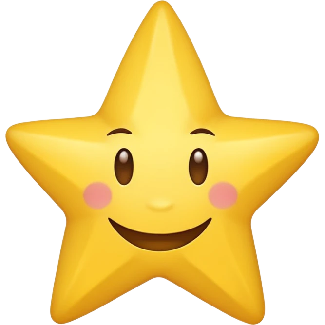 a star  with a heavily exaggerated smile emoji