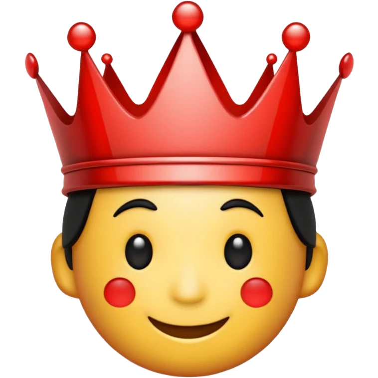 2D emoji, black crown, glowing red stripes in random pattern emoji