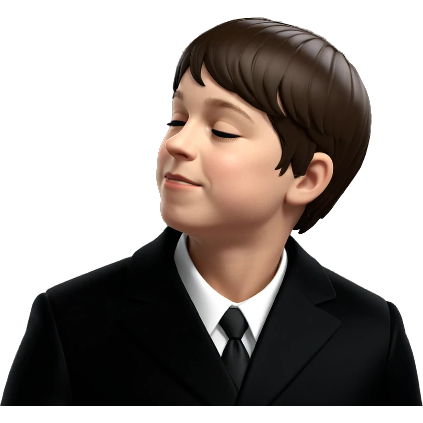 formal attire with closed eyes emoji