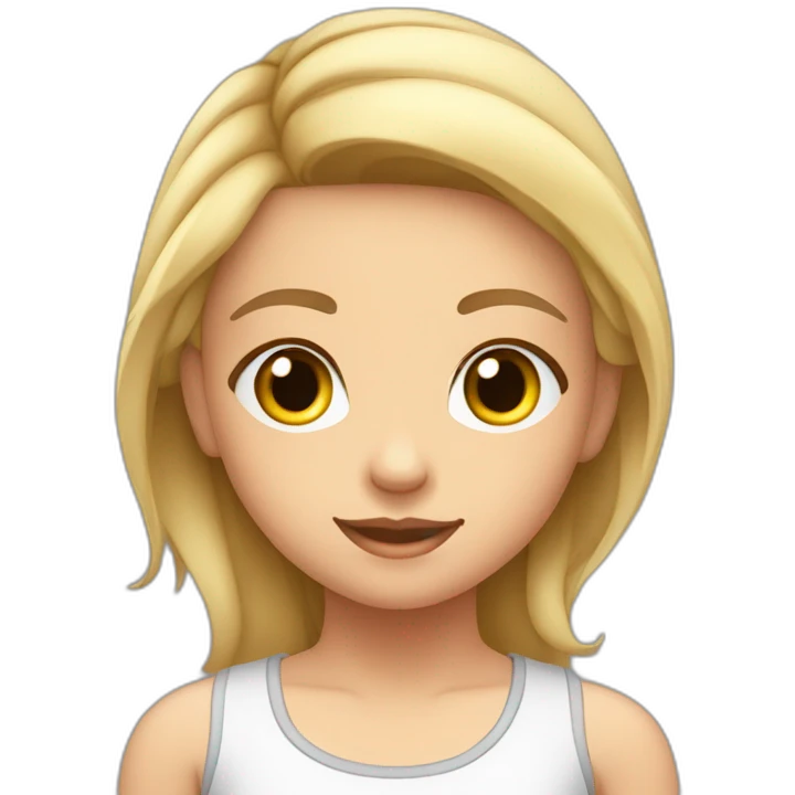upperbody female young child girl light skin athletic briefs midriff cute adorable sweet emoji