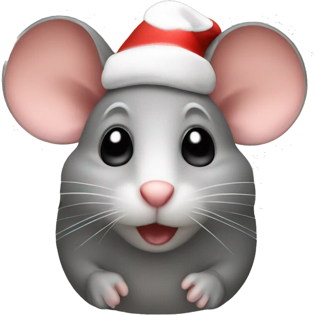 mouse with Christmas hat  emoji