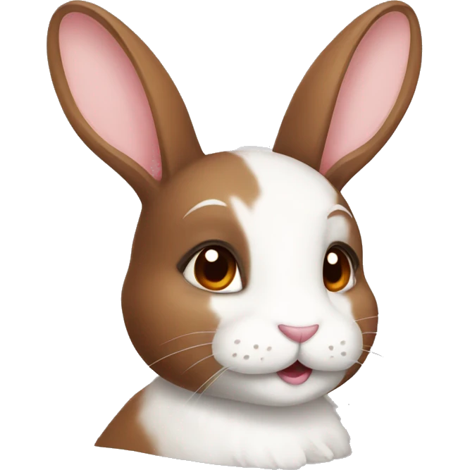 Brown and white bunny emoji
