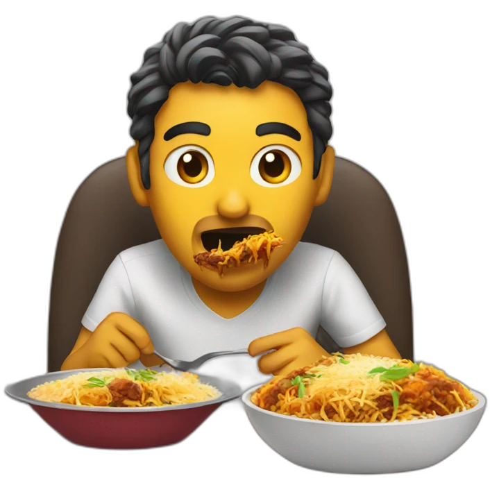 hacker eating biryani emoji